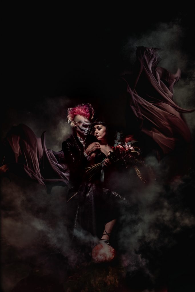 Gothic wedding couple