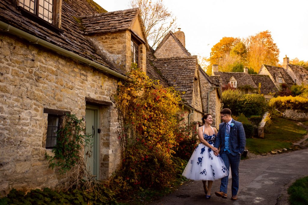 Bride and groom in Cotswolds