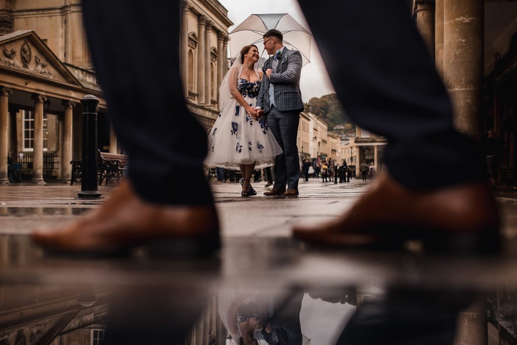 Bride and groom in Bath