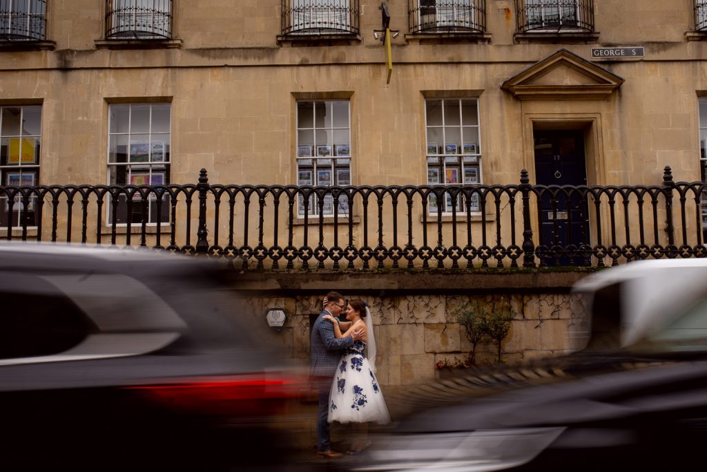 Bride and groom in Bath