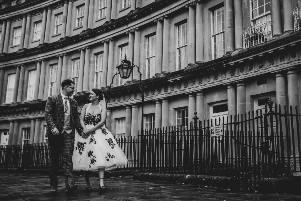 Bride and groom in Bath