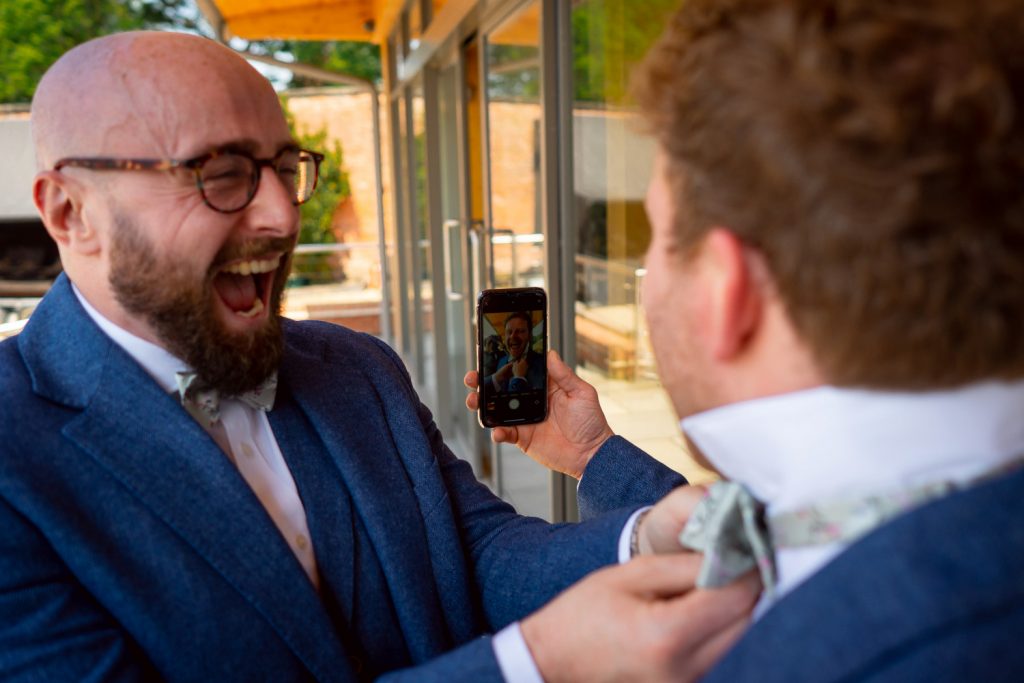 Groom Getting ready