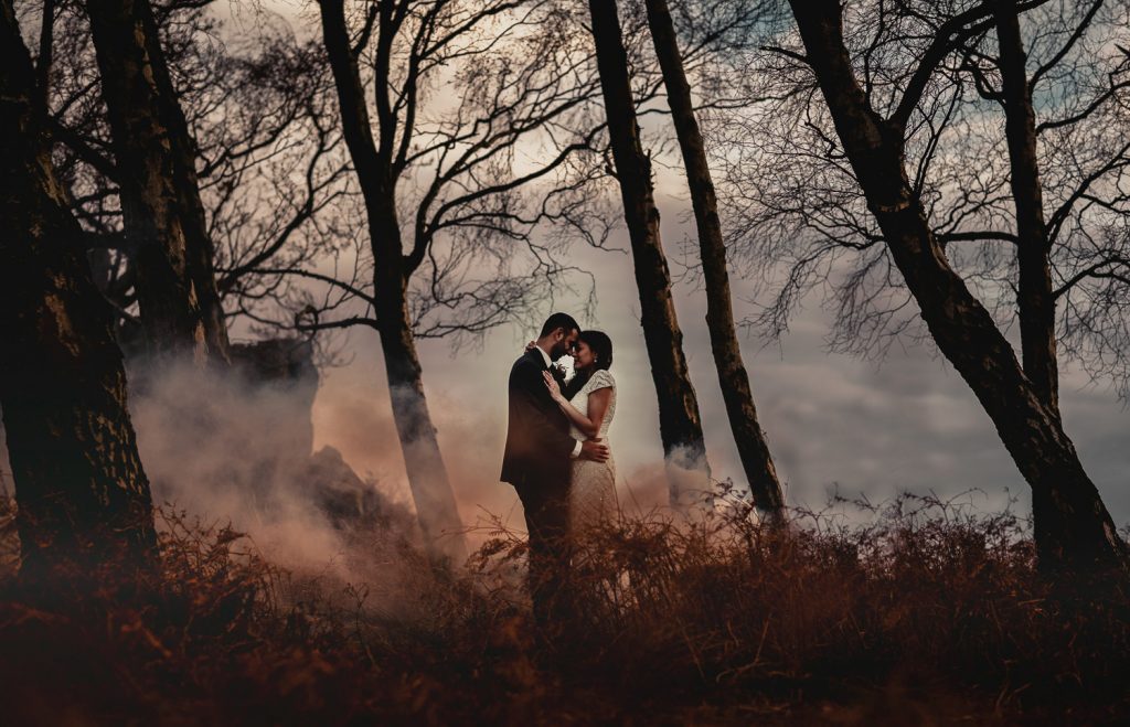 Smoke bomb used at a wedding