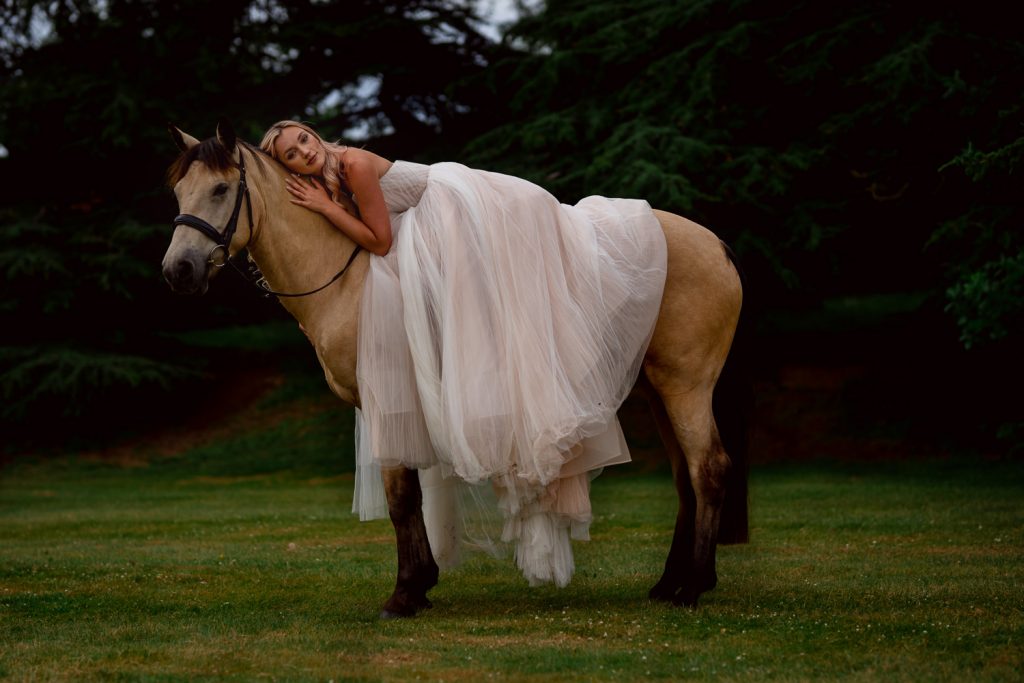 Bride with horse