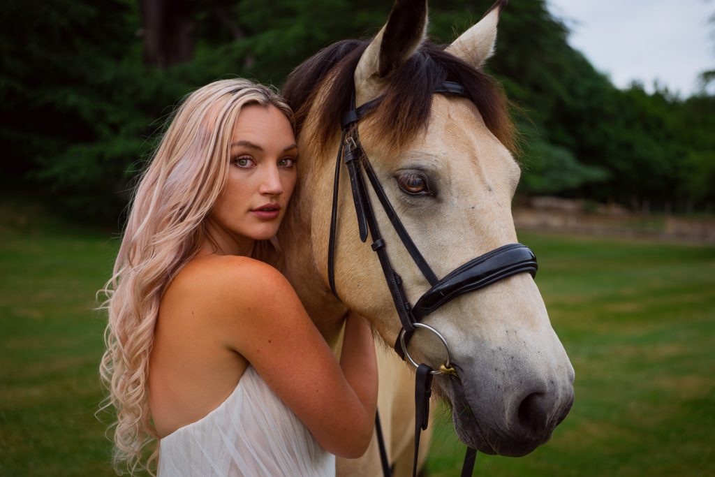 Bride with horse