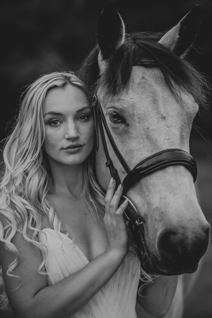 Bride with horse