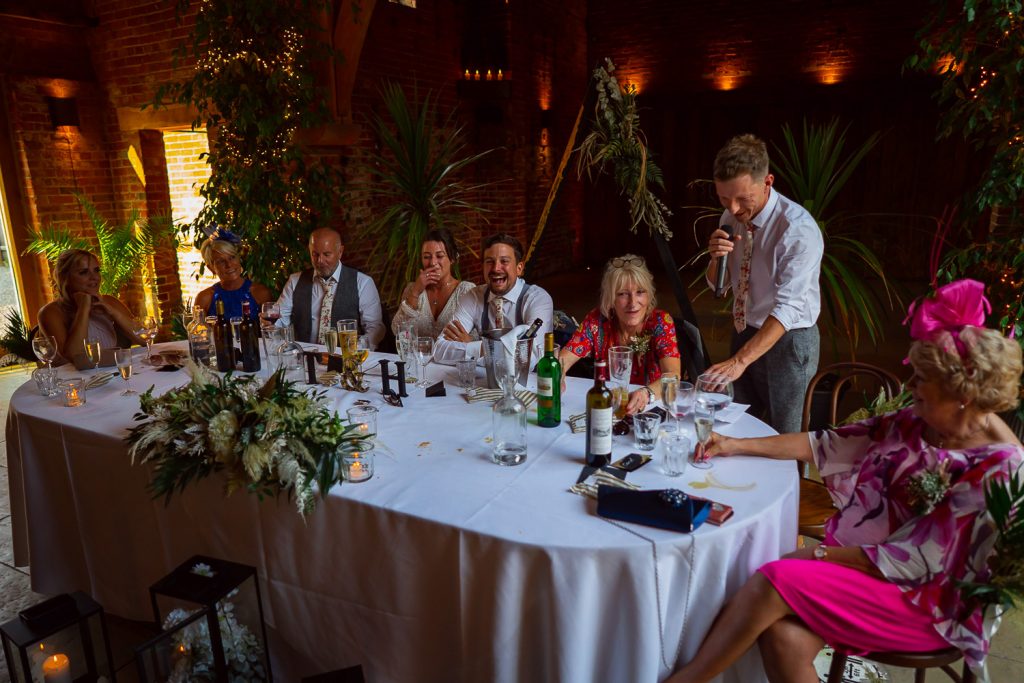 Wedding couple at Shustoke Barns