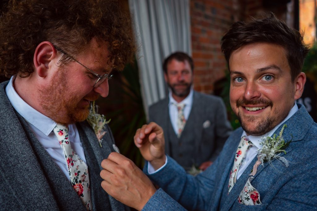 Wedding couple at Shustoke Barns