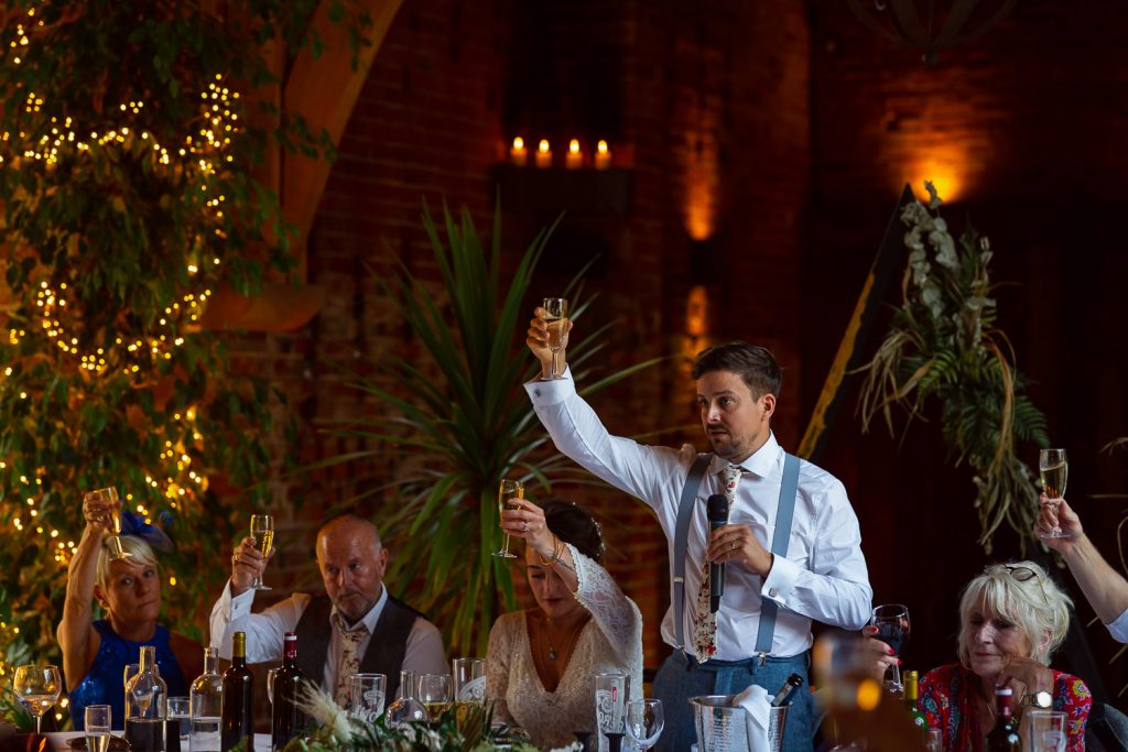 Wedding couple at Shustoke Barns