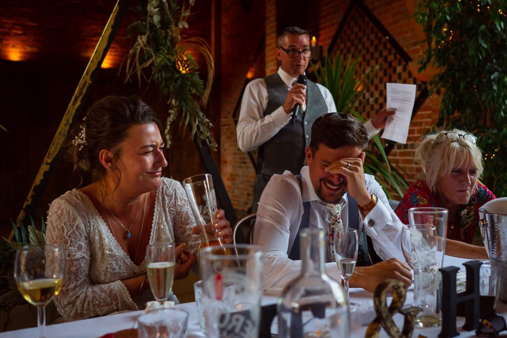 Wedding couple at Shustoke Barns