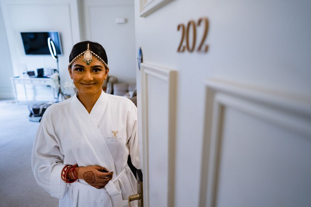 Bride getting ready