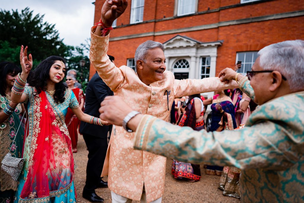 Dancing wedding party