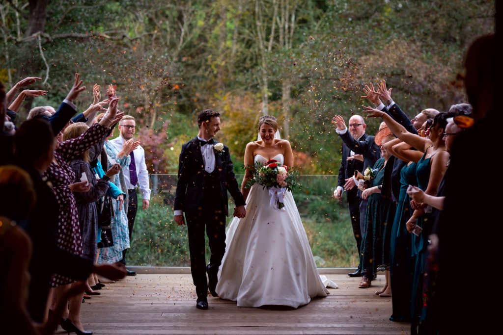 Confetti at wedding