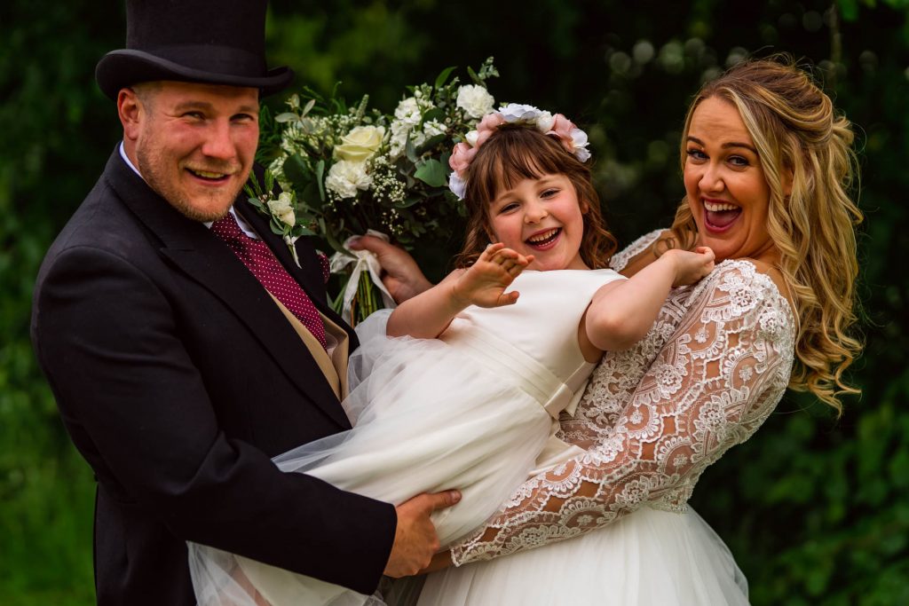 Family photo on wedding day