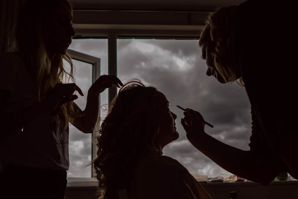 Bride getting ready