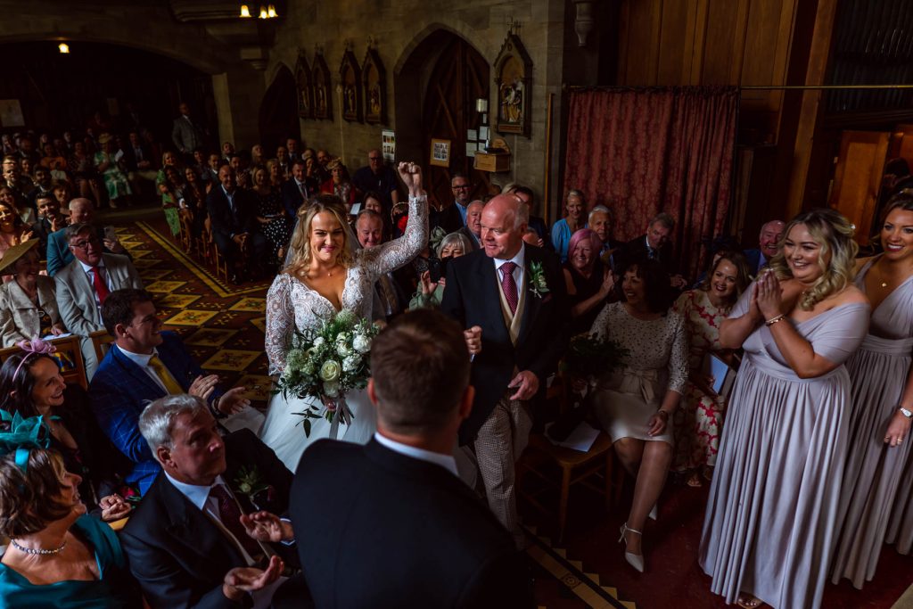 Bride in aisle