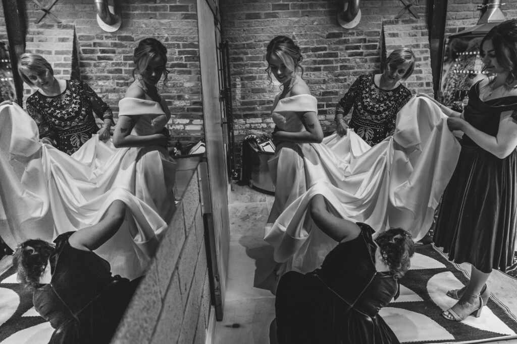 Bride getting ready