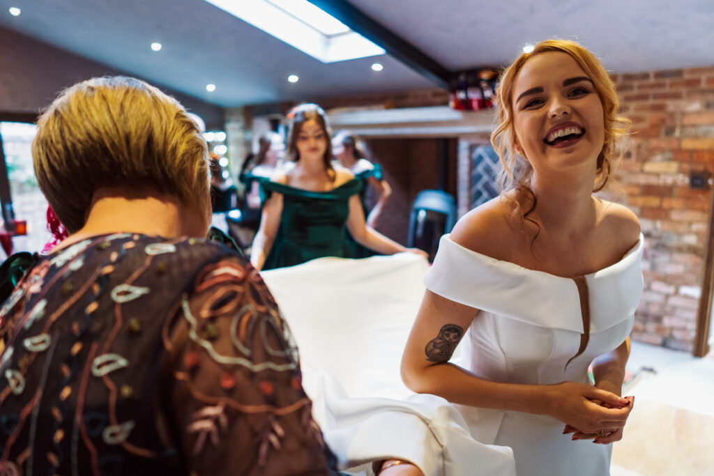 Bride getting ready