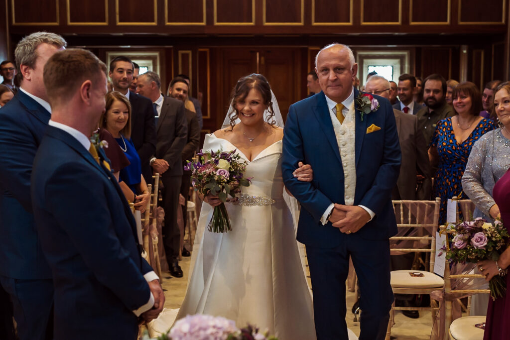 Bride walking down aisle