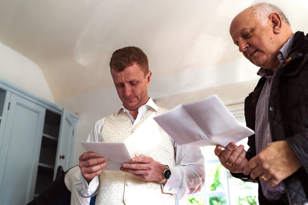 Groom getting ready