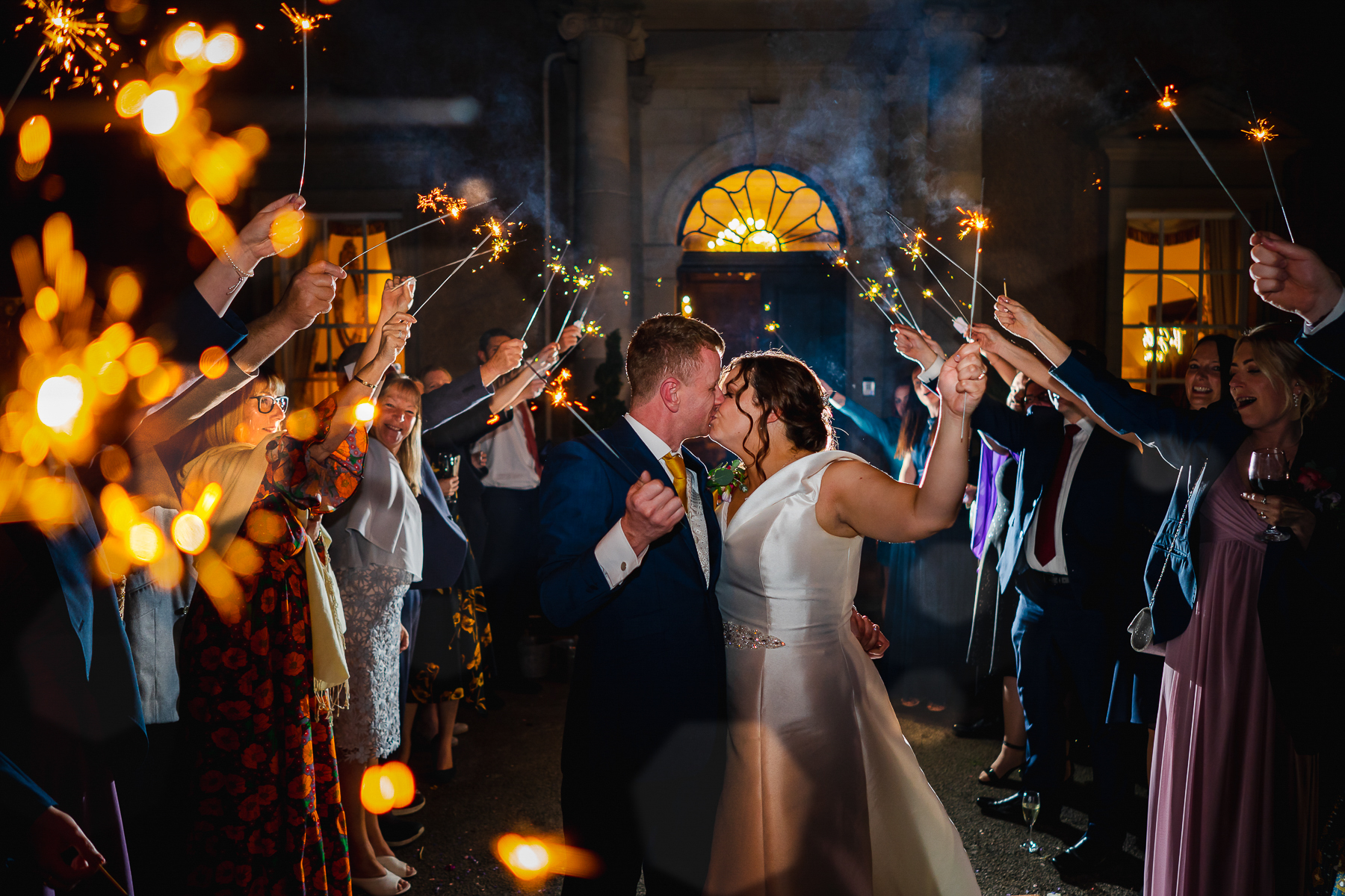 Sparklers at wedding