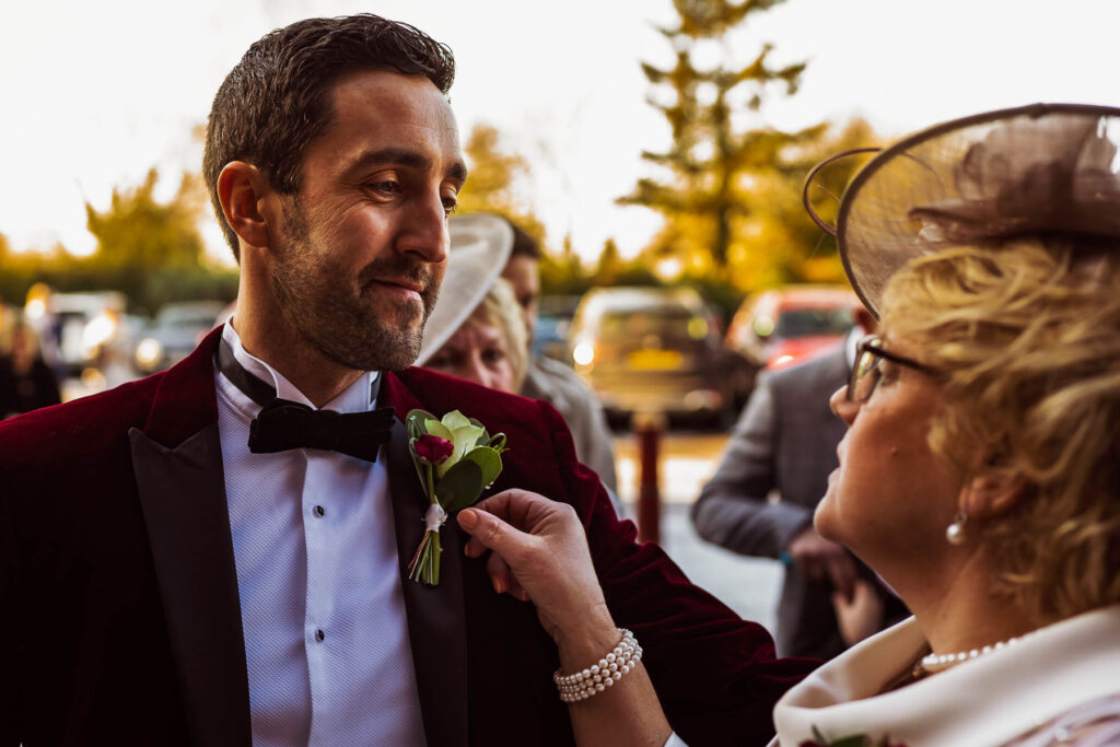 Groom getting ready