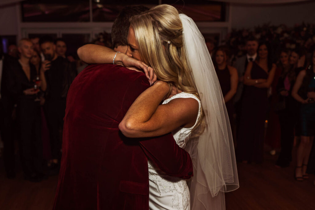 Bride and groom dancing