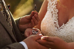 Bride and groom hand details