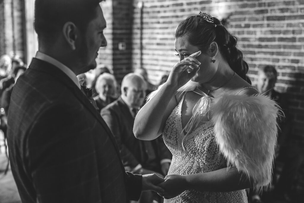 Bride crying