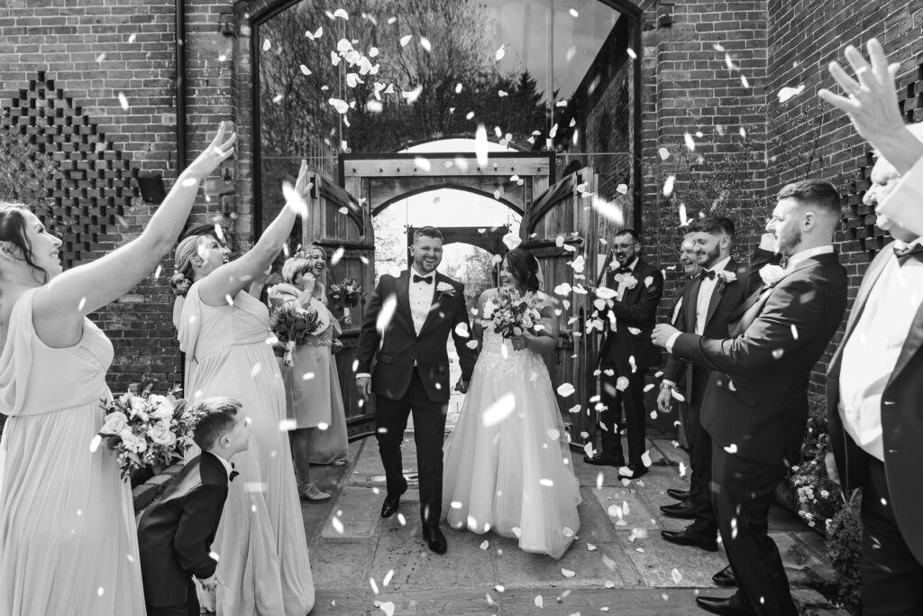 Wedding ceremony with confetti