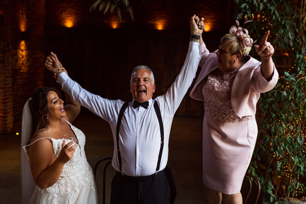 Singing waiters at wedding reception