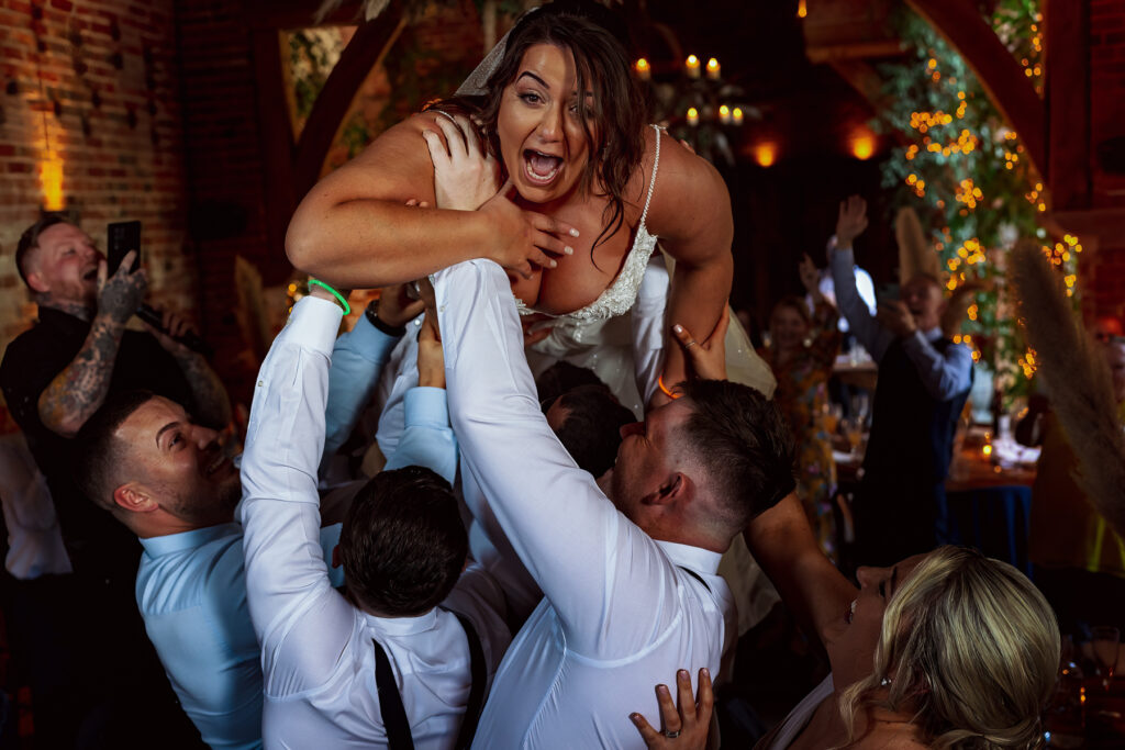 Singing waiters at wedding reception