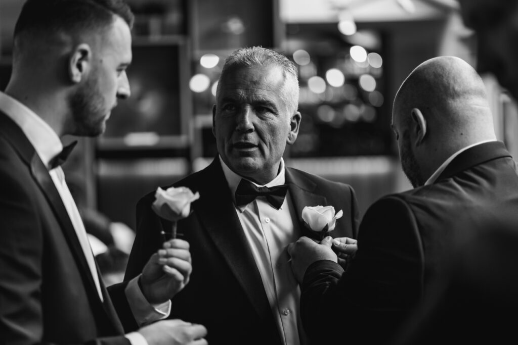 Groom getting ready