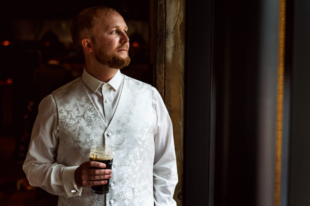 Groom getting ready