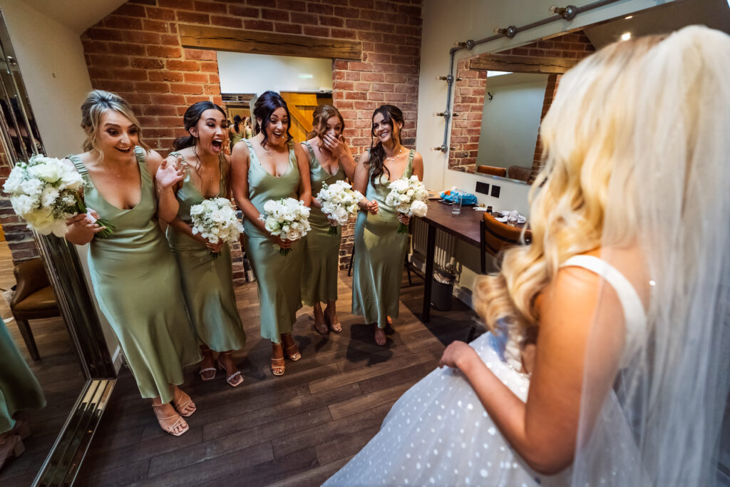 Bride with bridesmaids