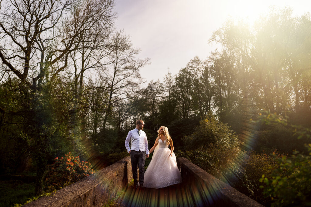 Bride and groom portraits outside