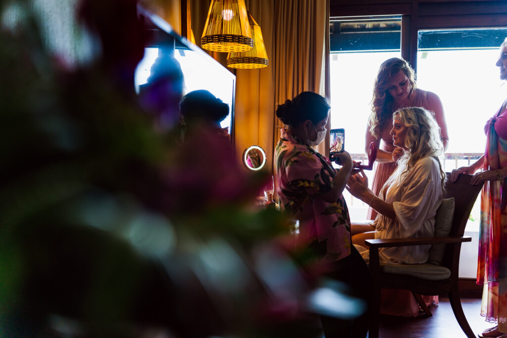 Bride getting ready