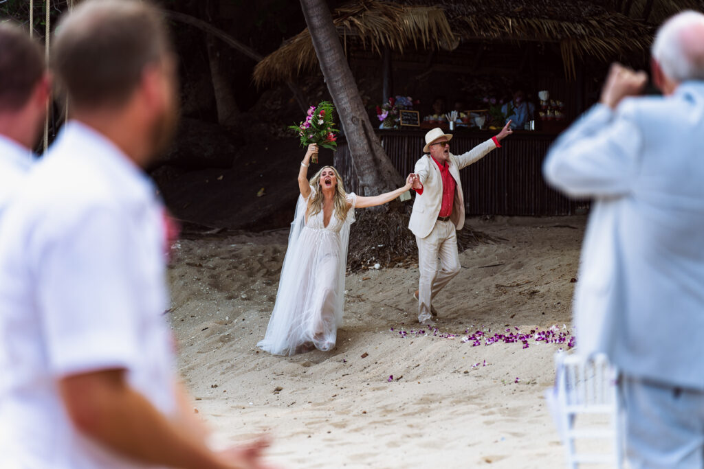 Bride arriving