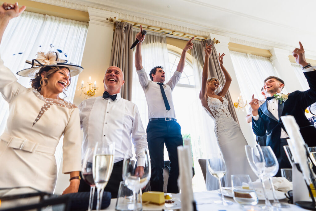 Singing waiters at wedding