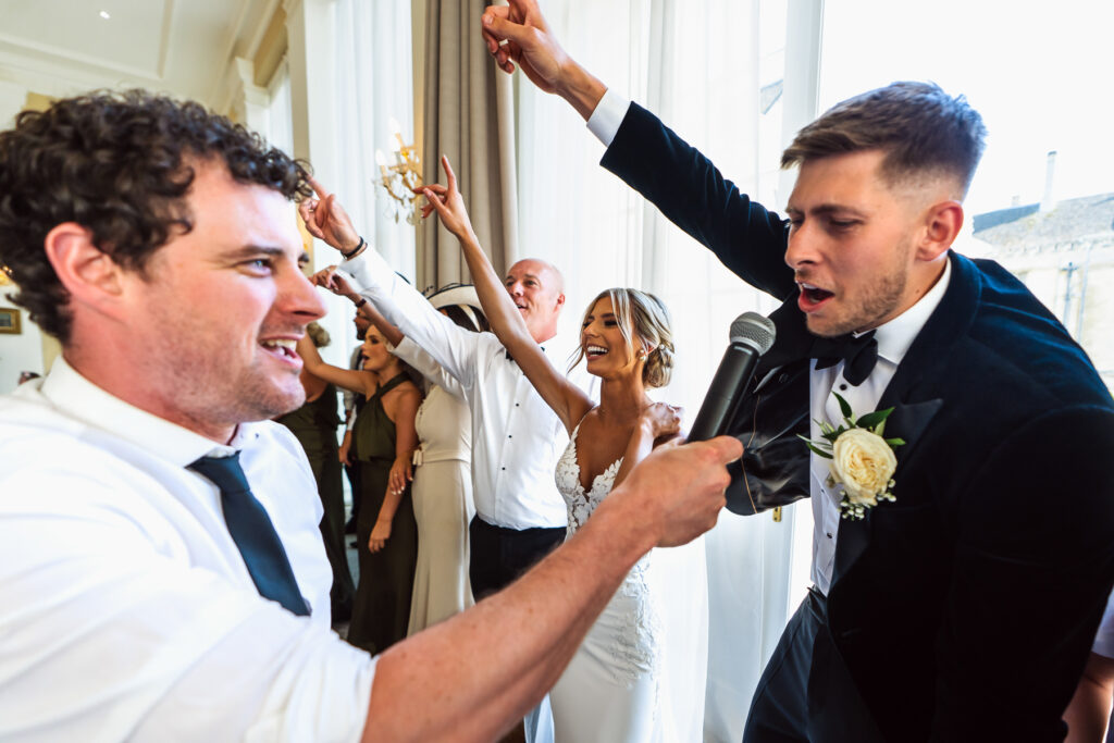 Singing waiters at wedding