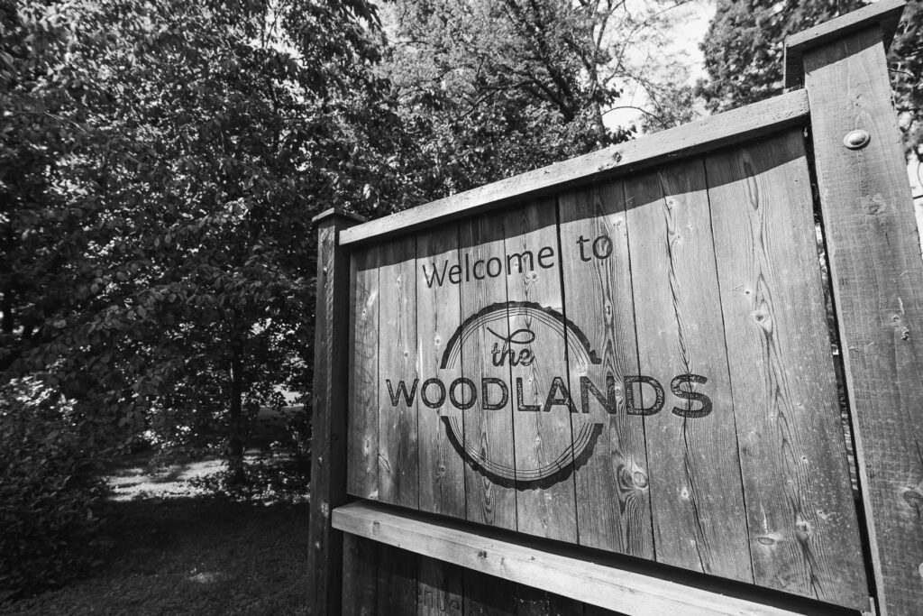 Woodlands wedding venue sign