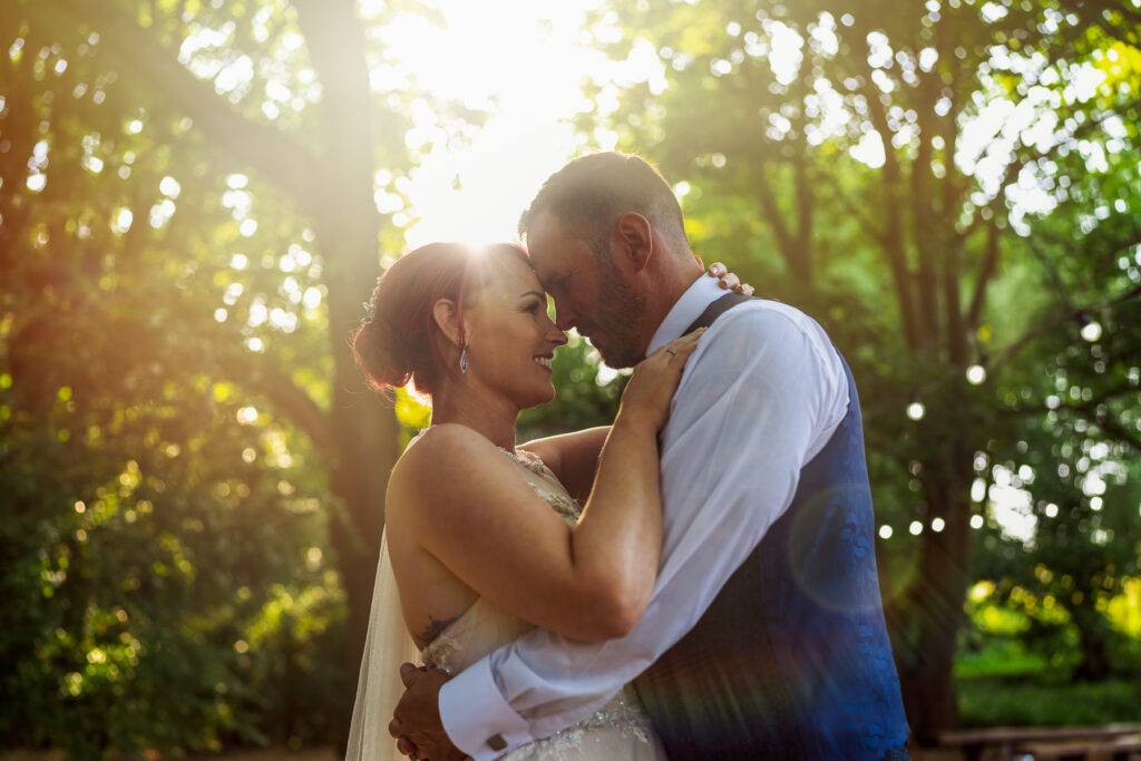 Bridal portraits with sunflare