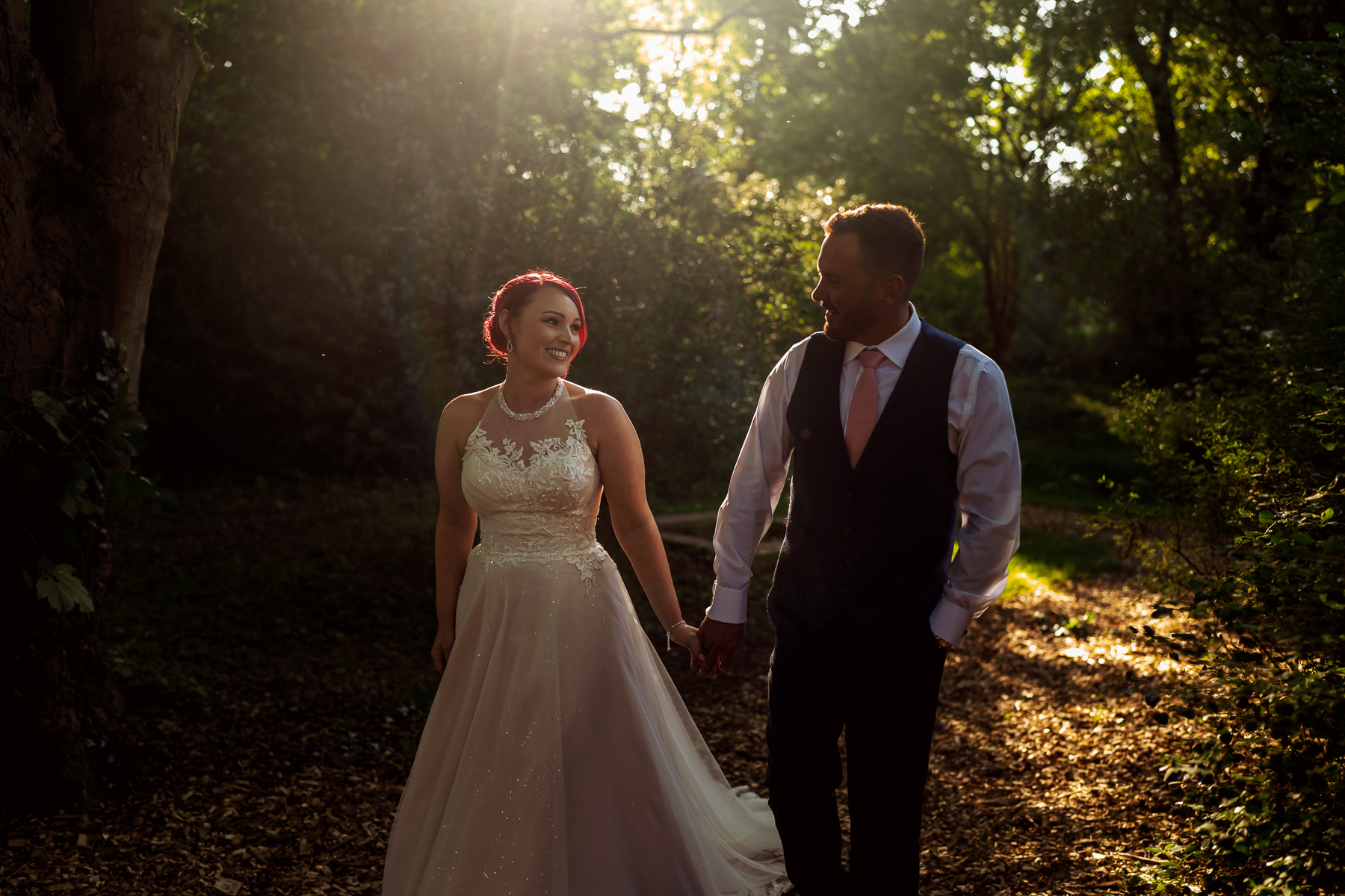 Bridal portraits at dusk