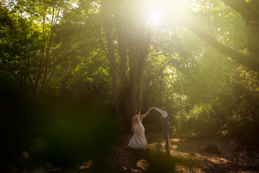 Bridal portraits at dusk