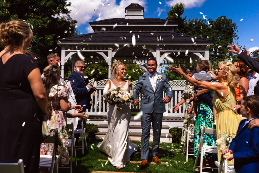 Wedding ceremony with confetti