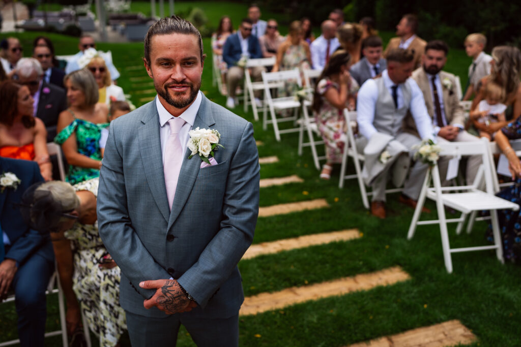 Groom waiting for bride