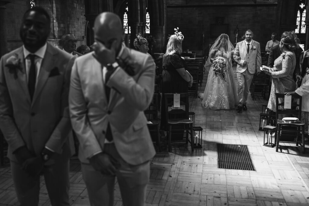 Bride arriving for her wedding