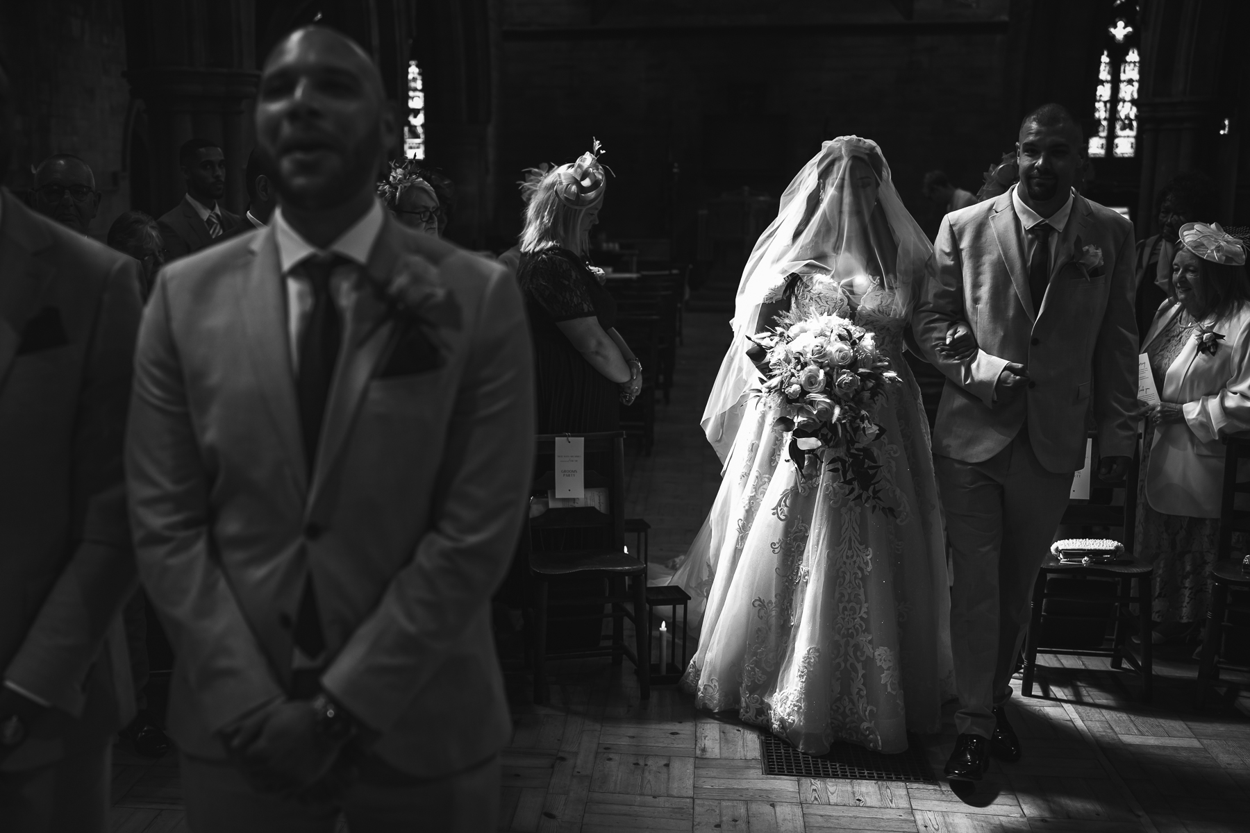 Bride arriving for her wedding