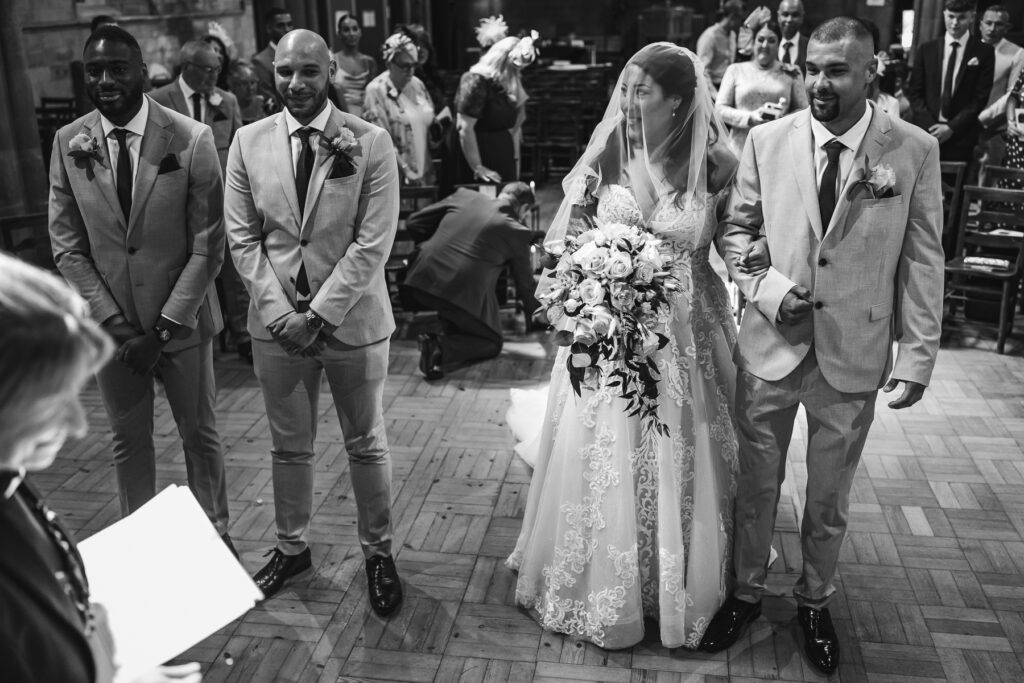 Bride arriving for her wedding