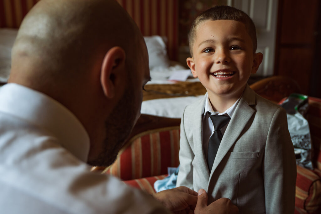 Groom getting ready